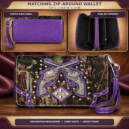Western Camouflage Purse Set for Women with Wallet and Pouch