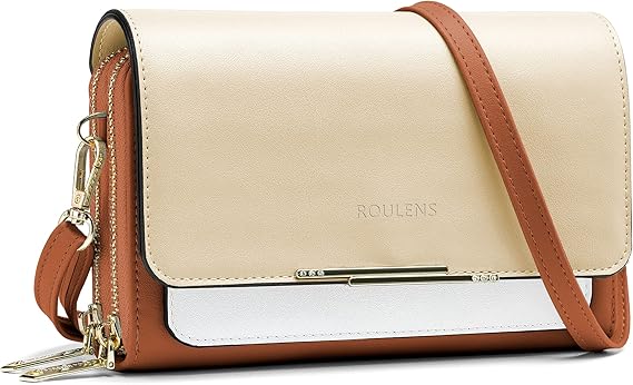 Roulens Small Crossbody Bag for Women,Cell Phone Purse Women's Shoulder Handbags Wallet Purse with Credit Card Slots