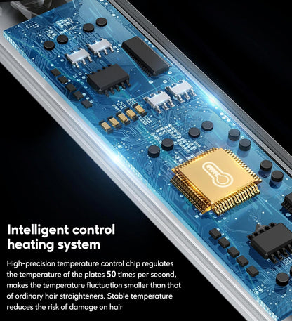 Flat Iron Hair Straightener by Terviiix - Ceramic & Tourmaline for Smooth, One-Swipe Results, Salon-Grade Wide 1-3/4 Inch Straightening Iron Gently Straightens Thick, Curly, Black & Natural Hair