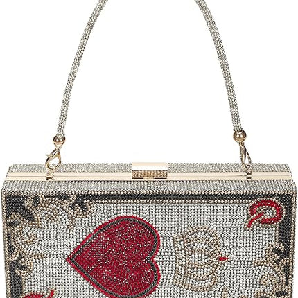 pearl&she Diamond Women Evening Handbags Purse Minaudiere Clutch Bag,Stack of Cash Dollars Crystal Clutch Purses