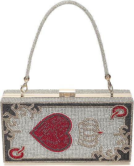 pearl&she Diamond Women Evening Handbags Purse Minaudiere Clutch Bag,Stack of Cash Dollars Crystal Clutch Purses