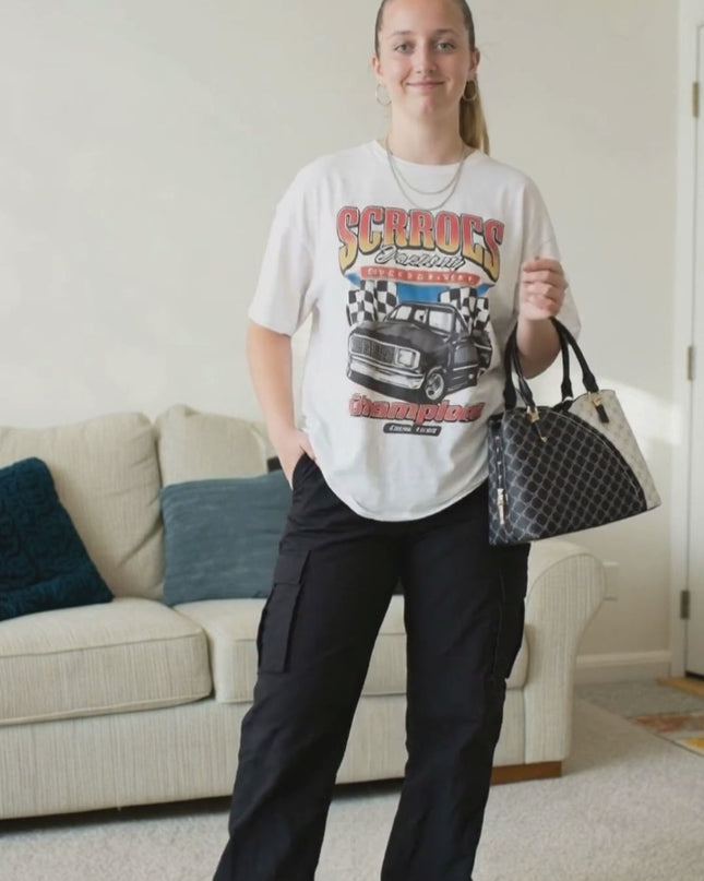 KKXIU Triple Compartments Purses and Handbags for Women Fashion Ladies Satchel Shoulder Top Handle Bag