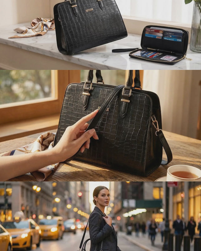 MATEIN Womens Briefcase, Large Waterproof PU Leather Work Laptop Tote Bag with USB Charging Port Casual Computer Shoulder Bag