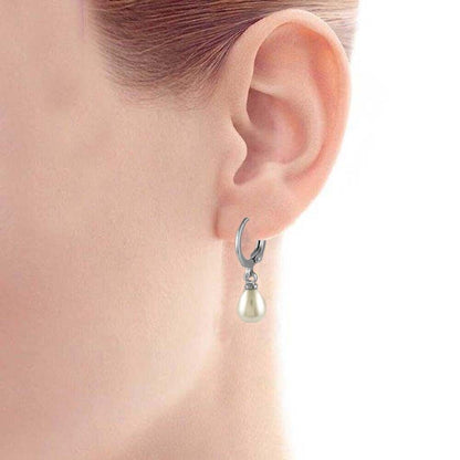 925 Sterling Silver Drop Hook Lever Back Freshwater Pearls Earrings 8MM