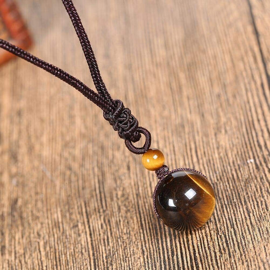 Red Tiger's Eye 16mm Bead Pendant Healing Reiki Women Men Necklace