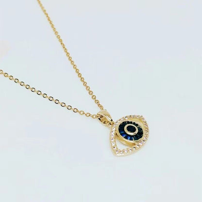 Fashion 18k Gold Plated Evil's Eye Pendant Necklace women's Jewelry