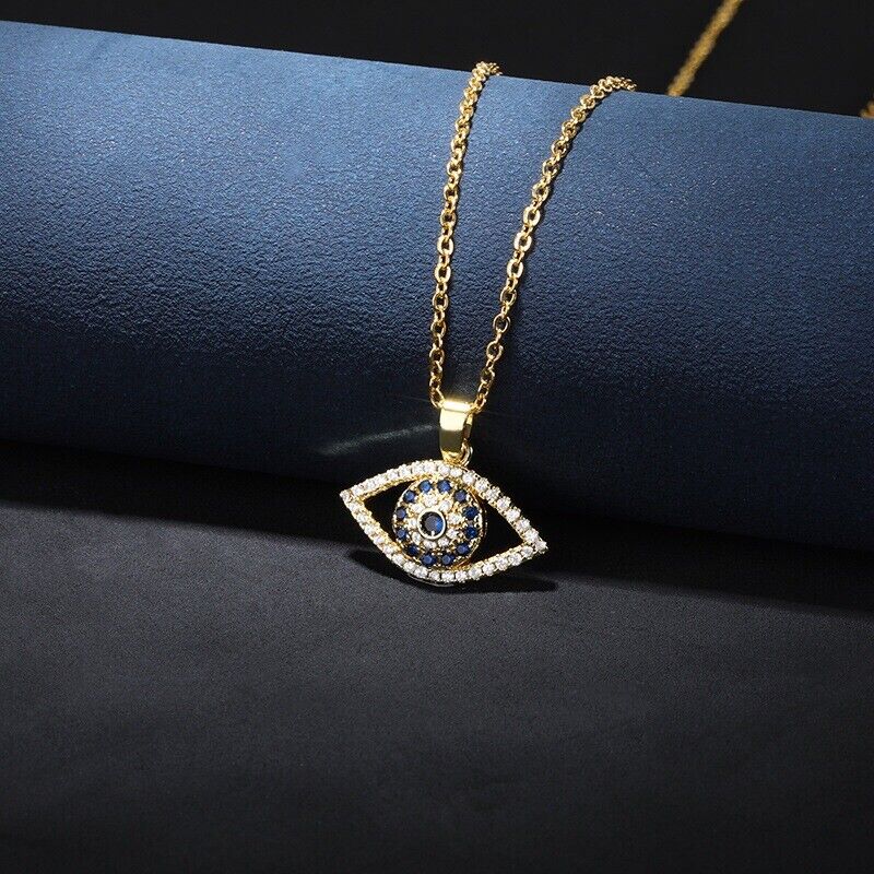 Fashion 18k Gold Plated Evil's Eye Pendant Necklace women's Jewelry