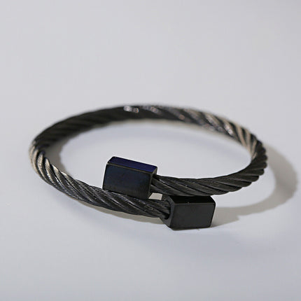 Luxury Stainless Steel Bangle Men Bracelet Titanium Adjustable Cuff