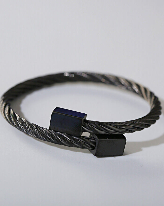 Luxury Stainless Steel Bangle Men Bracelet Titanium Adjustable Cuff