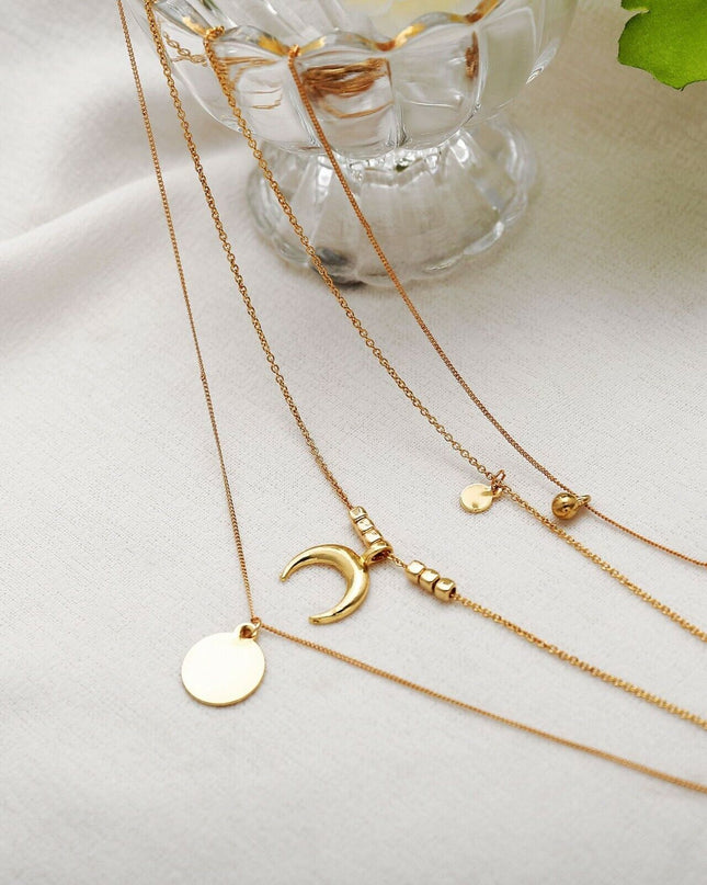 Boho Fashion Multi-layer Long Chain Pendant Woman's Choker Necklace