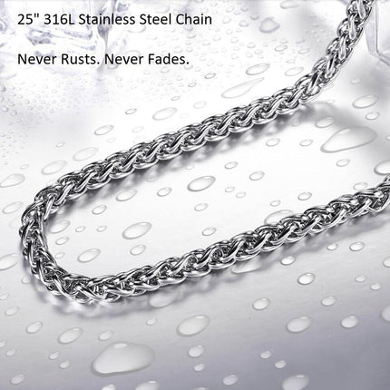 Men's Stainless Steel Chain Viking Pendant Silver Thor Mjolnir Hammer Gold Runes
