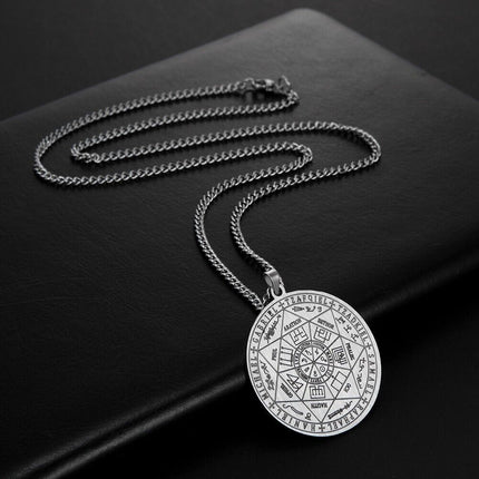 Seal of Solomon Seven Archangel Necklace Stainless Steel Saint Michael Jewelry