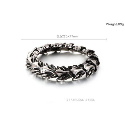 Ouroboros Dragon Head Bracelet Men Punk Stainless Steel Wristband Vikings Bangle