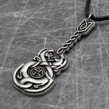 Irish Celtic Vinework Guitar Pendant Necklace Antique Silver Unisex Jewelry