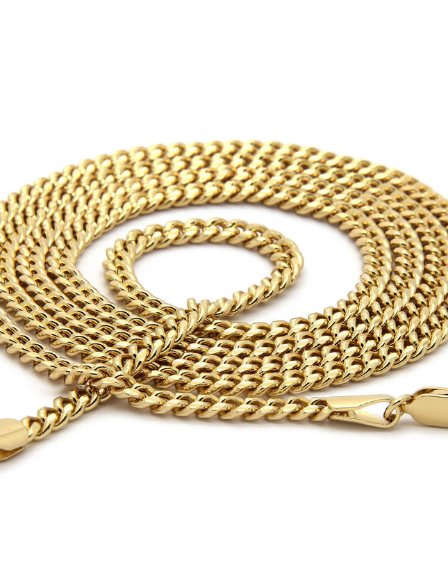 14k Gold Plated Music Note Pendant Iced Cubic Zirconia 24" Cuban Necklace Chain