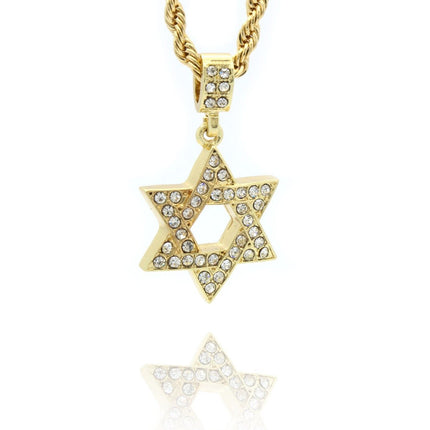 Gold Plated Star Of David Cubic Zirconia Pendant