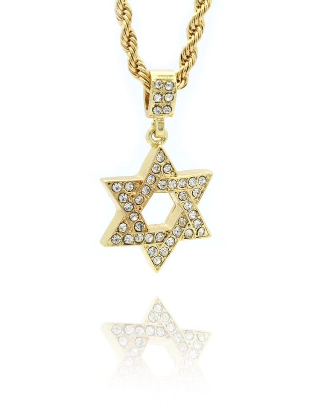 Gold Plated Star Of David Cubic Zirconia Pendant