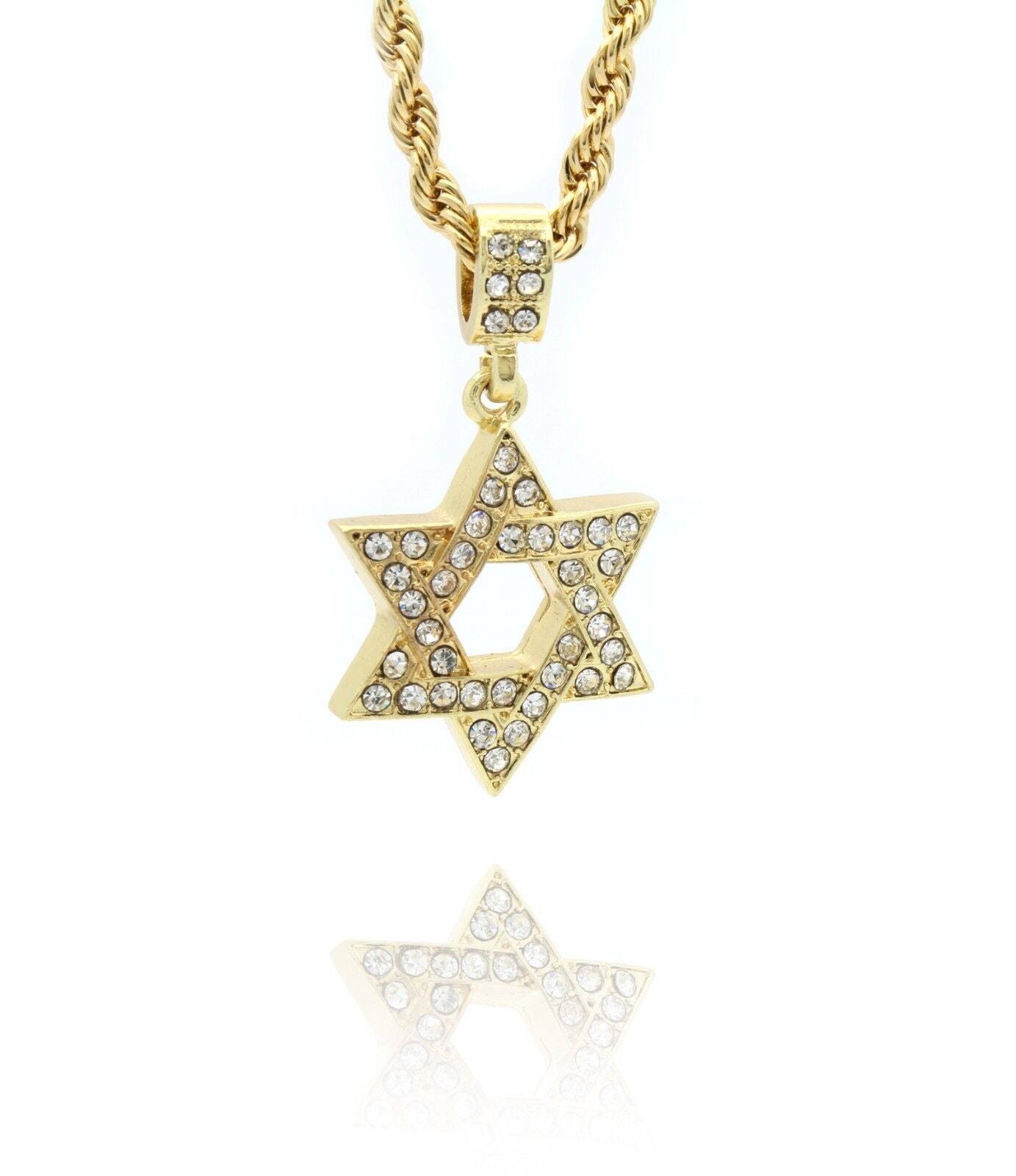 Gold Plated Star Of David Cubic Zirconia Pendant