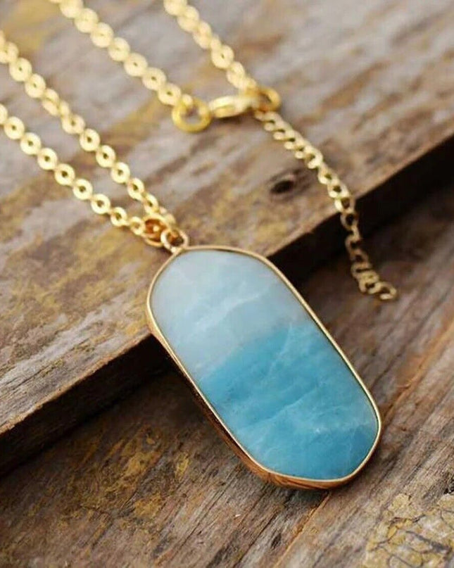 Natural Amazonite Stone Pendant Amulet Amazonite Gemstone Charm Necklace