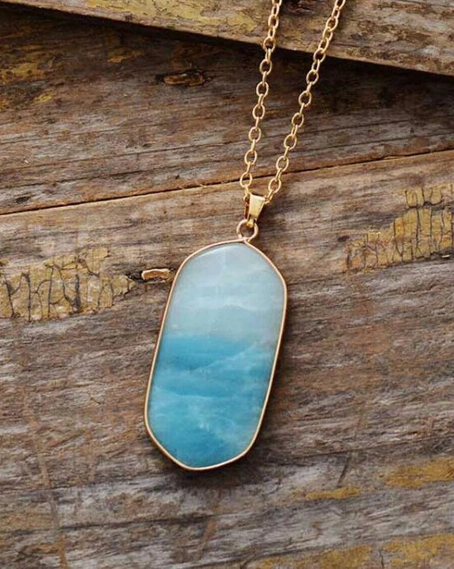Natural Amazonite Stone Pendant Amulet Amazonite Gemstone Charm Necklace