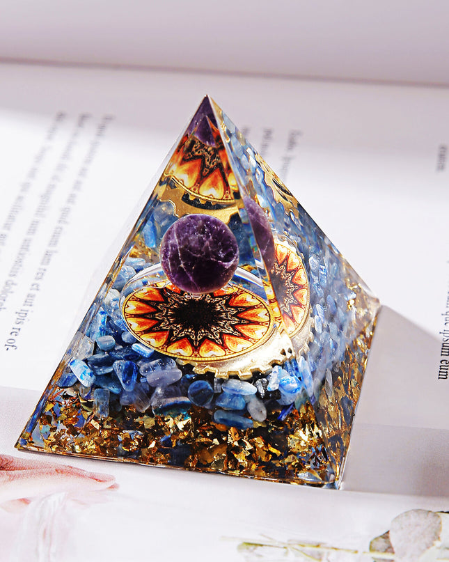 Amethyst Crystal Sphere Orgonite Pyramid Obsidian Chakra Energy Orgone Stone