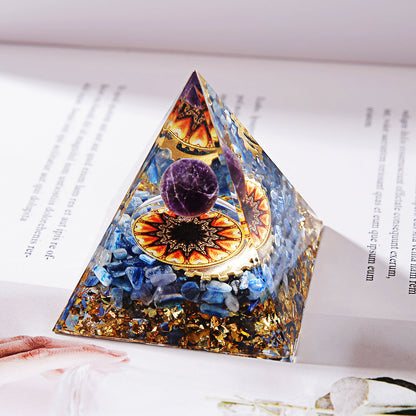 Amethyst Crystal Sphere Orgonite Pyramid Obsidian Chakra Energy Orgone Stone