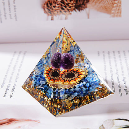 Amethyst Crystal Sphere Orgonite Pyramid Obsidian Chakra Energy Orgone Stone