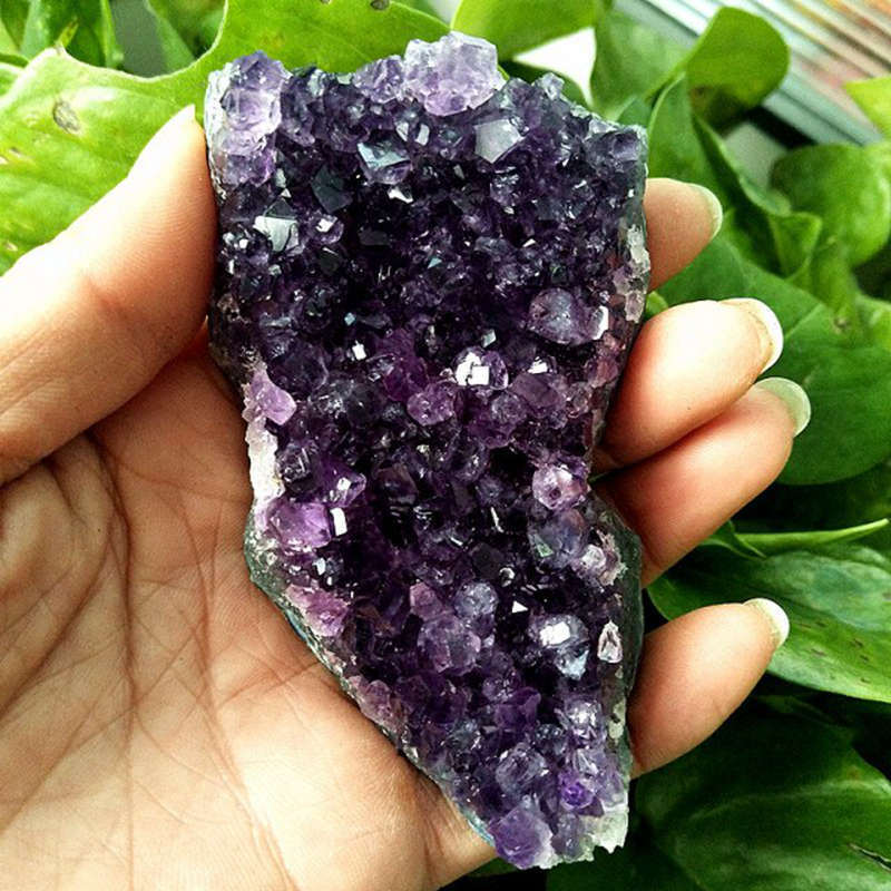 Natural Brazilian Amethyst Crystal Point Stone Cluster Quartz Druzy Geode Reiki