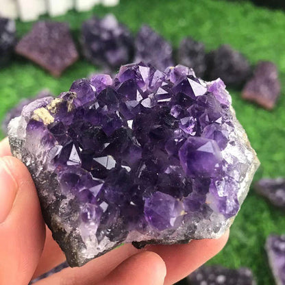 Natural Brazilian Amethyst Crystal Point Stone Cluster Quartz Druzy Geode Reiki