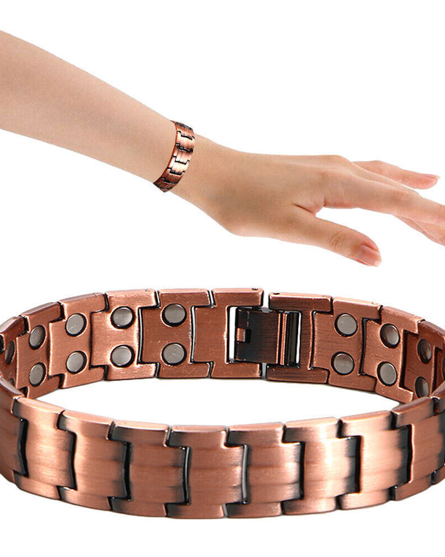 Men's Bracelet Magnetic Therapy Arthritis Pain Relief Pure Solid Copper Bangle