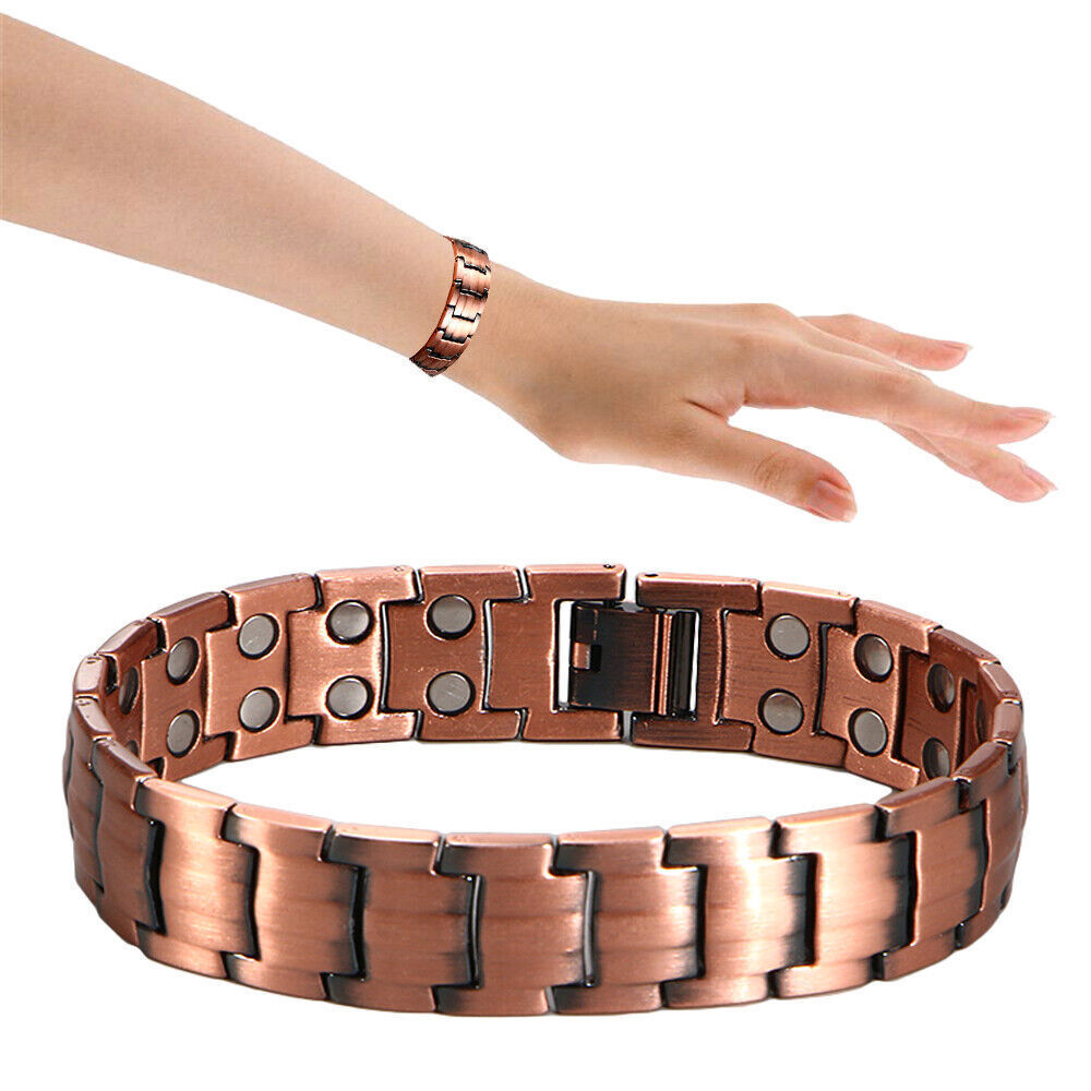 Men's Bracelet Magnetic Therapy Arthritis Pain Relief Pure Solid Copper Bangle