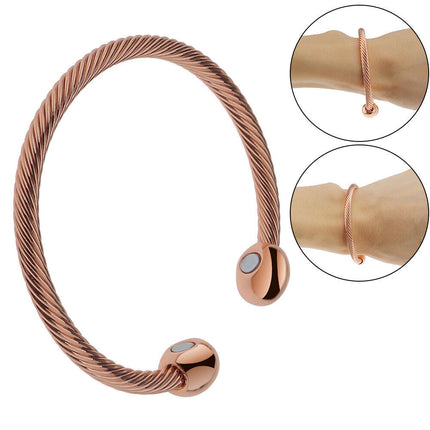 Men Women Magnetic Copper Bracelet Therapy Arthritis Healing Energy