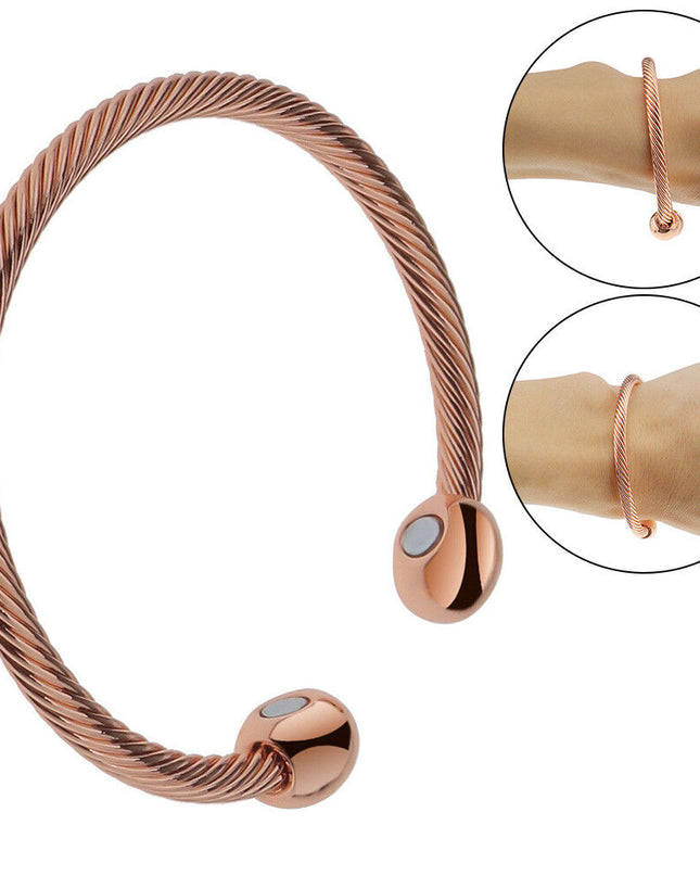 Men Women Magnetic Copper Bracelet Therapy Arthritis Healing Energy
