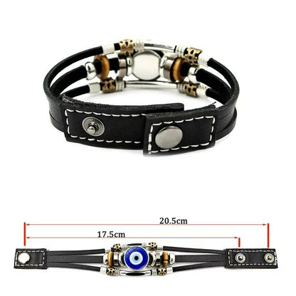 Lucky Turkish Evil Eye Bracelets Men Women Jewelry Evil Eyes Snap Button