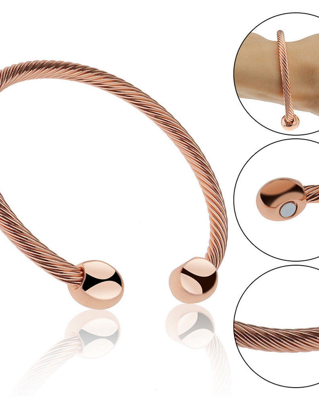 Men Women Magnetic Copper Bracelet Therapy Arthritis Healing Energy