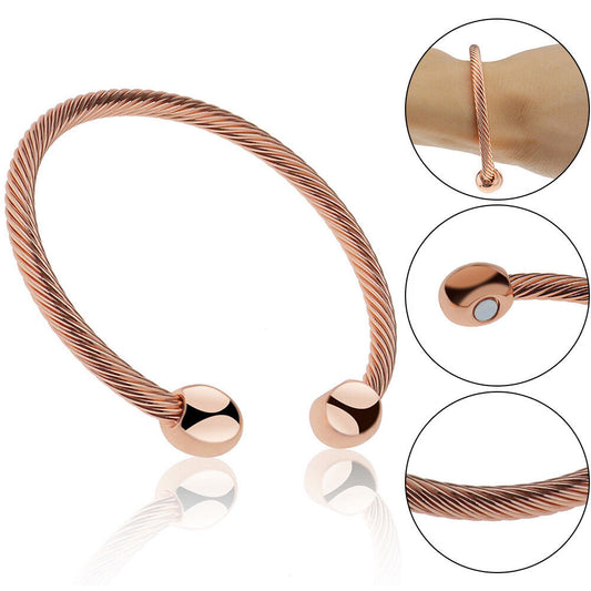 Men Women Magnetic Copper Bracelet Therapy Arthritis Healing Energy