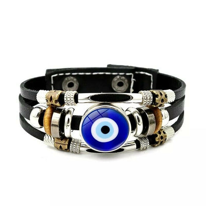 Lucky Turkish Evil Eye Bracelets Men Women Jewelry Evil Eyes Snap Button