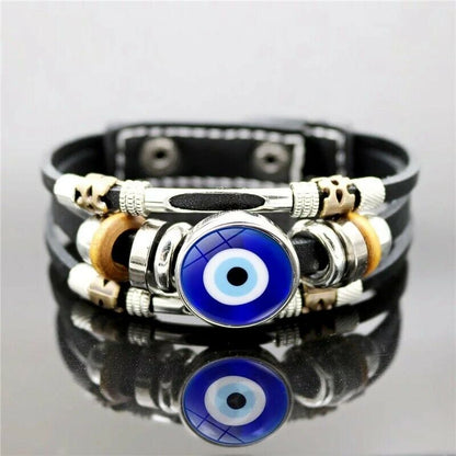 Lucky Turkish Evil Eye Bracelets Men Women Jewelry Evil Eyes Snap Button