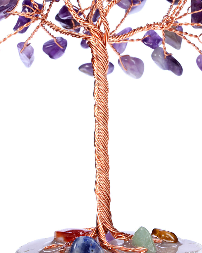 Amethyst Gemstone Money Tree Natural Amethyst Cluster Base FengShui Bonsai Reiki