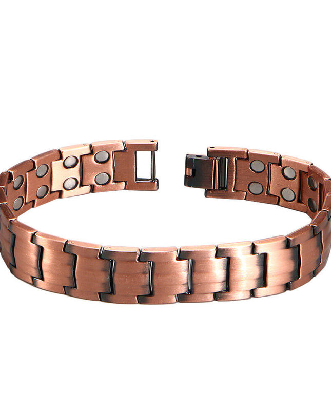 Men's Bracelet Magnetic Therapy Arthritis Pain Relief Pure Solid Copper Bangle
