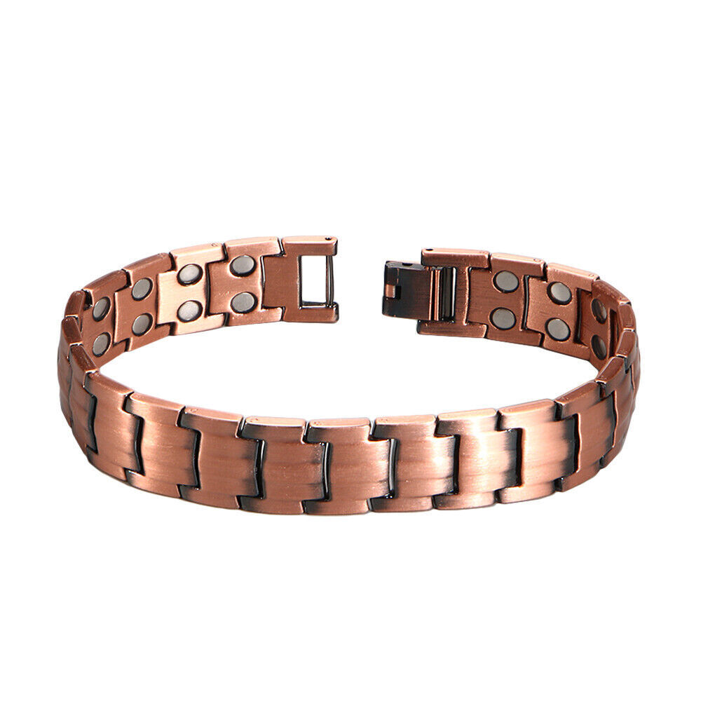 Men's Bracelet Magnetic Therapy Arthritis Pain Relief Pure Solid Copper Bangle