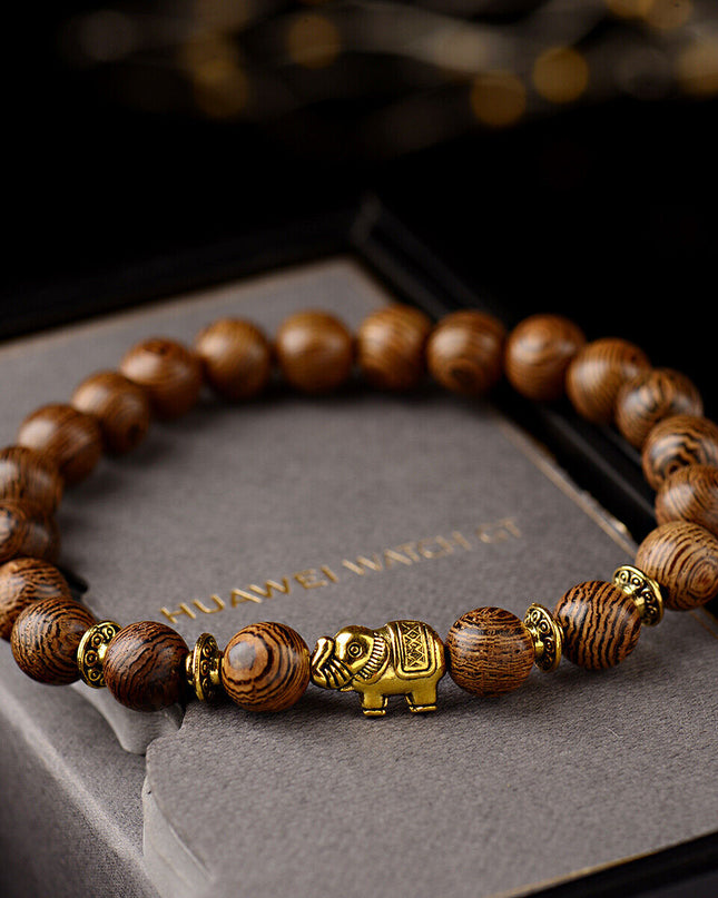 3Pcs Natural Wooden Beaded Bracelets Set Jewelry Gifts for Men Women