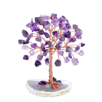 Amethyst Gemstone Money Tree Natural Amethyst Cluster Base FengShui Bonsai Reiki
