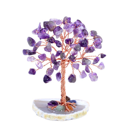 Amethyst Gemstone Money Tree Natural Amethyst Cluster Base FengShui Bonsai Reiki