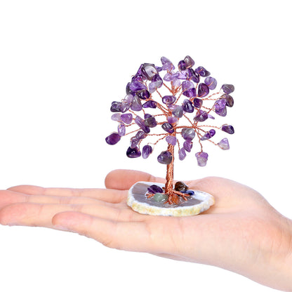 Amethyst Gemstone Money Tree Natural Amethyst Cluster Base FengShui Bonsai Reiki