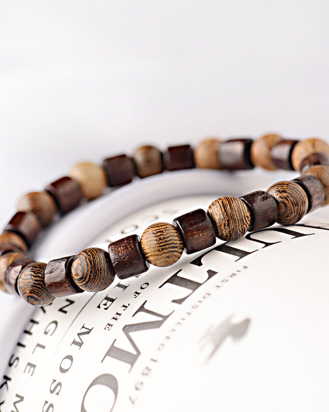 3Pcs Natural Wooden Beaded Bracelets Set Jewelry Gifts for Men Women