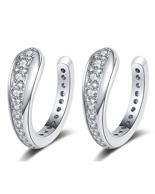 925 Silver Gold Plated Ear Cuff Earrings No Piercing Clip On Ear Clips Pair