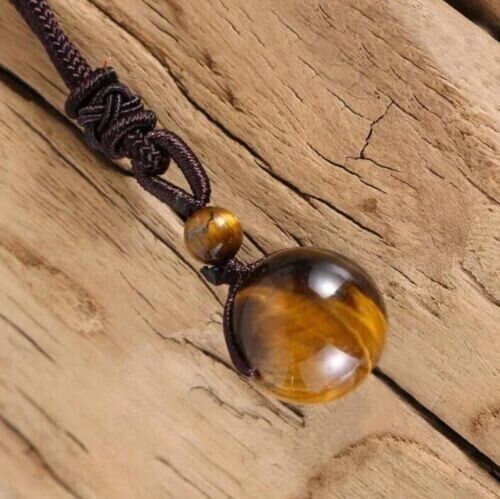 Red Tiger's Eye 16mm Bead Pendant Healing Reiki Women Men Necklace