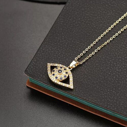 Fashion 18k Gold Plated Evil's Eye Pendant Necklace women's Jewelry