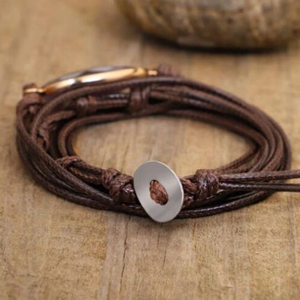 Natural Amethyst Amazonite Stone Braided Bracelet for Spiritual Healing Peace